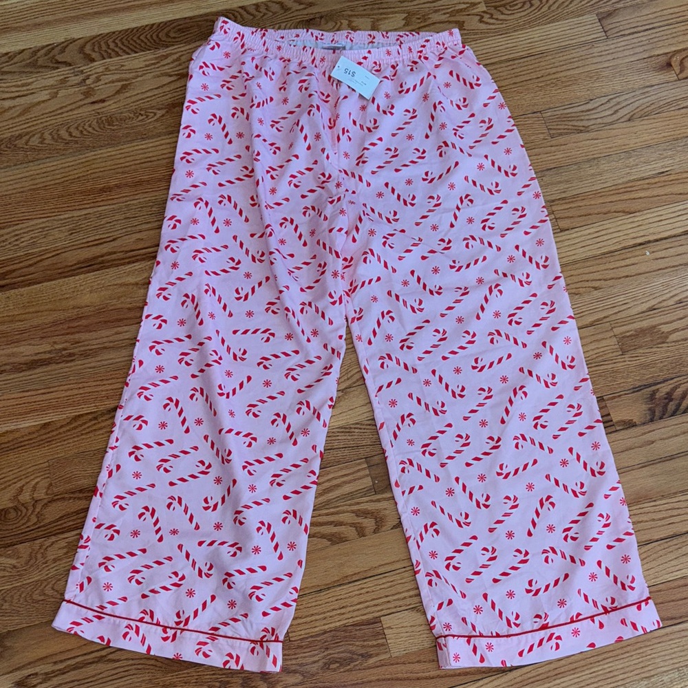 Mud Pie Pink and Red Candy Cane Pajama Pants